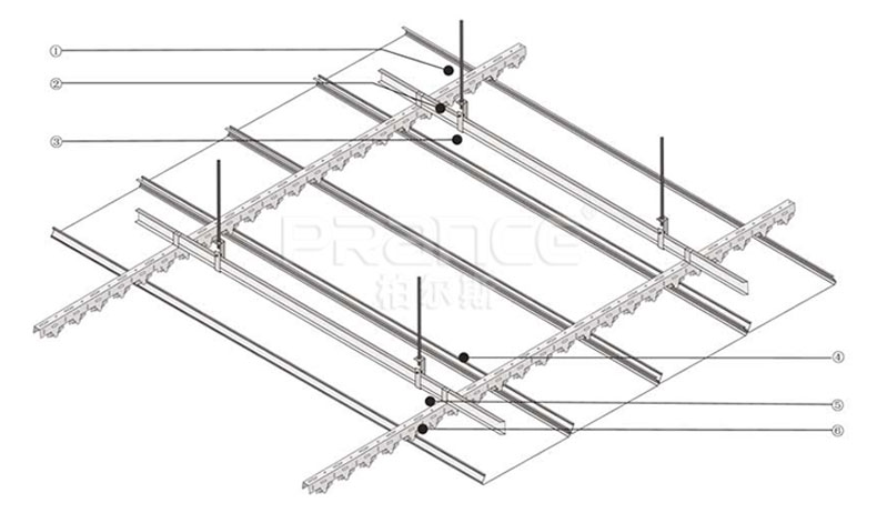 S型條扣天花安裝示意圖